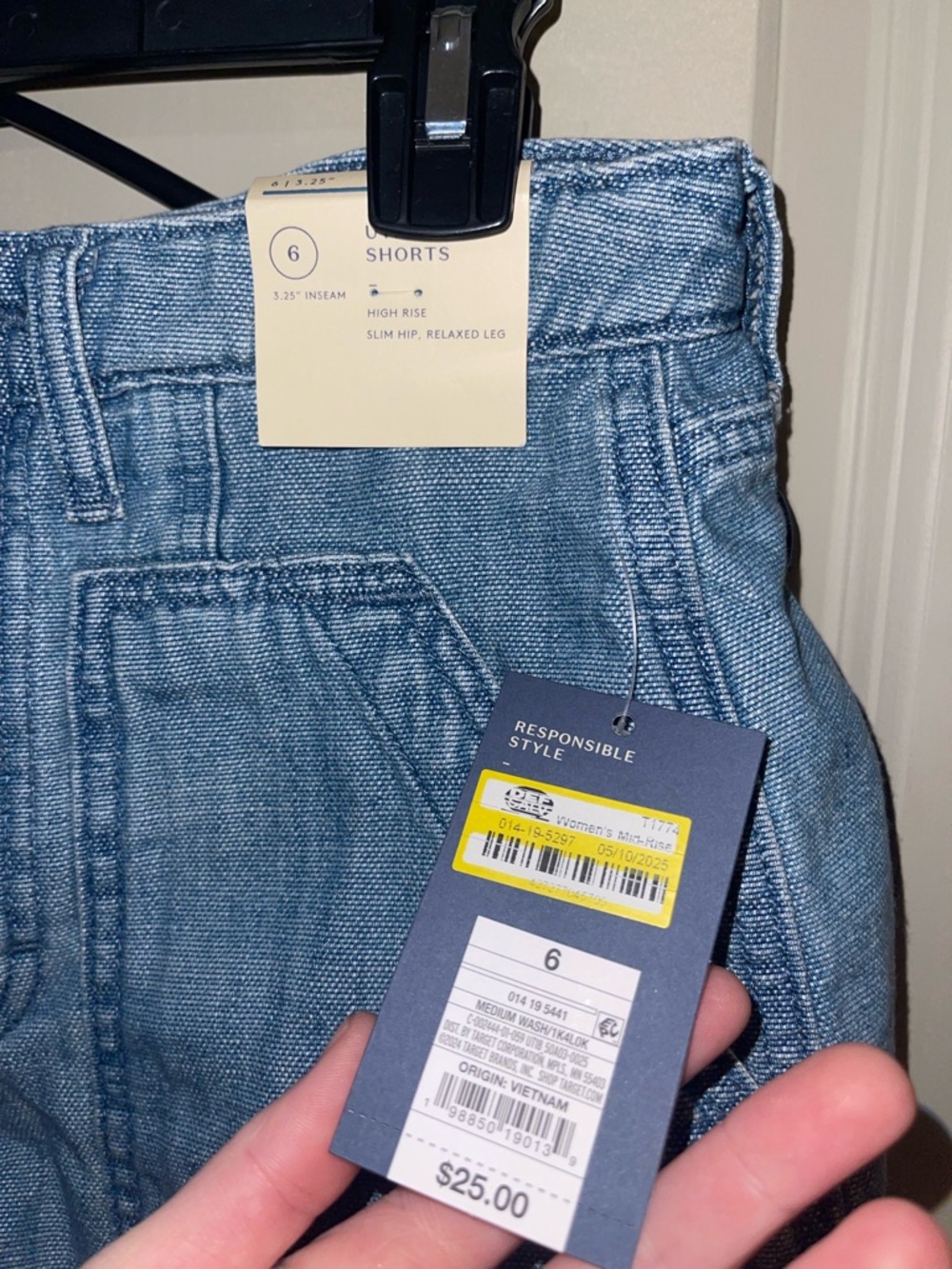 Universal Thread Blue Denim Utility Shorts - Picture 2 of 3